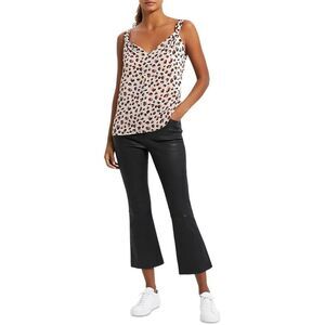 NWT Theory Leopard Print Cowl Neck Tank Top - Cream, Black & Brown